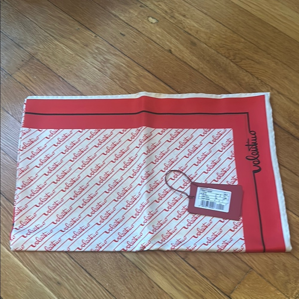 Valentino Red and White Scarf